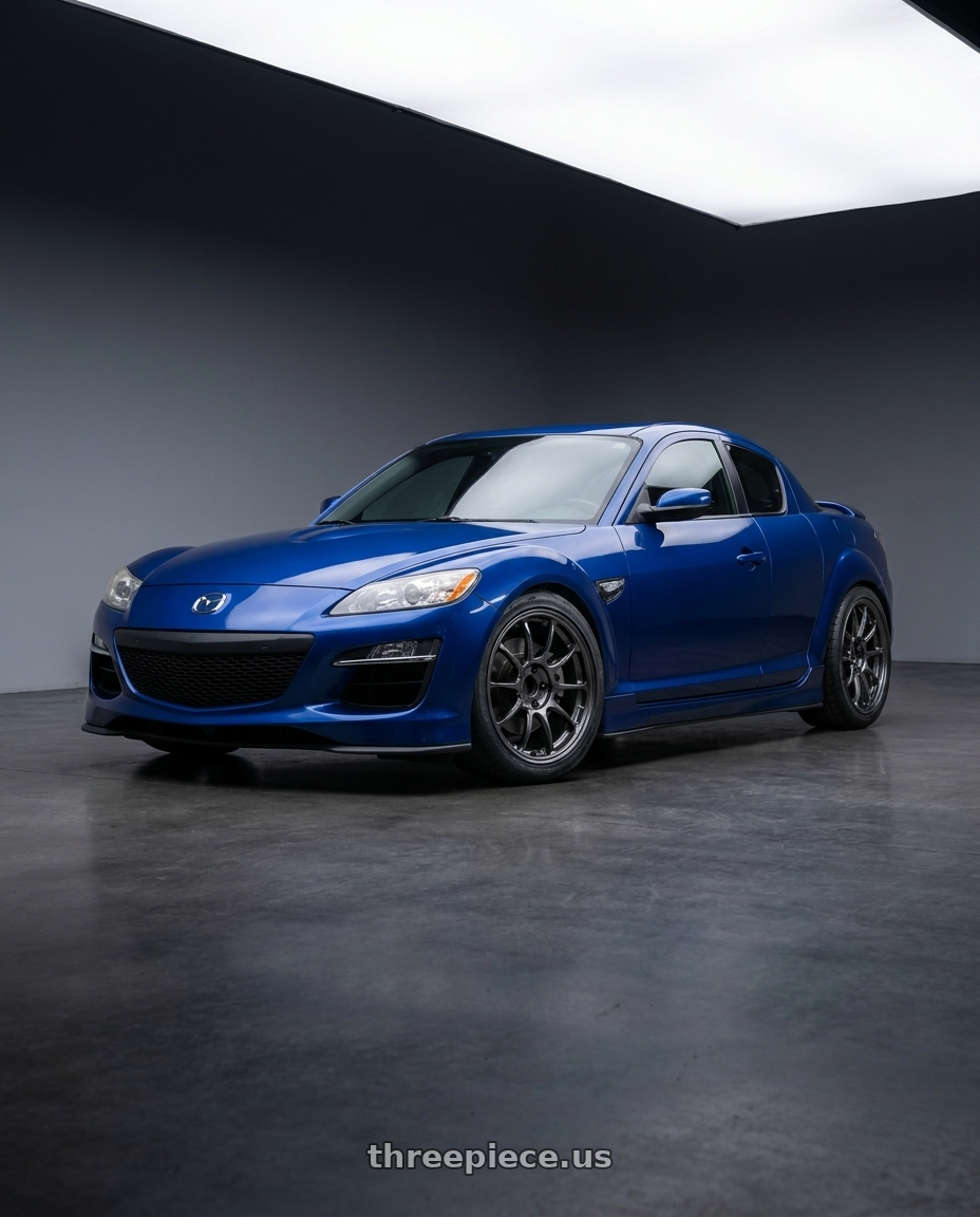 2010 mazda rx8 with Volk Racing ZE40 M-SPEC 5x114.3 18x8.5+34 Diamond Dark Gunmetal wheels