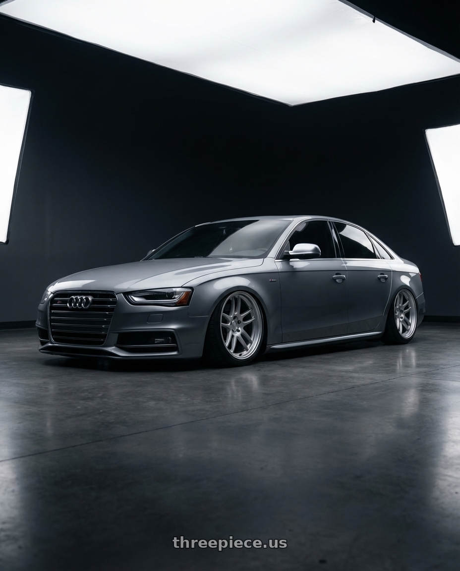 2015 Audi S4 B8.5 with Kansei K11S Tandem 5X112 19x9.5 22 Hyper Silver wheels