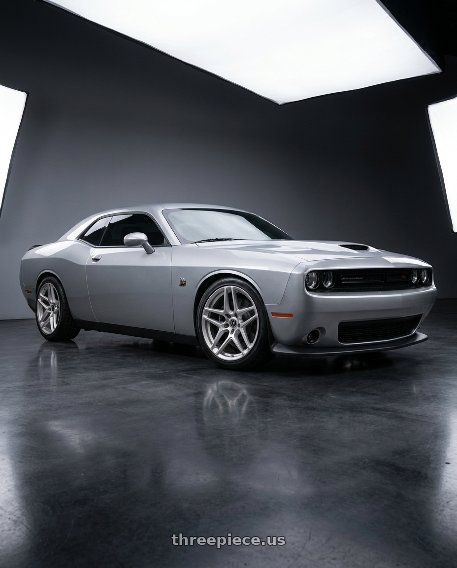 2023 dodge challenger scat pack with HERITAGE WHEEL EBISU MONOC 5x115 20x9 +25 SILVER wheels
