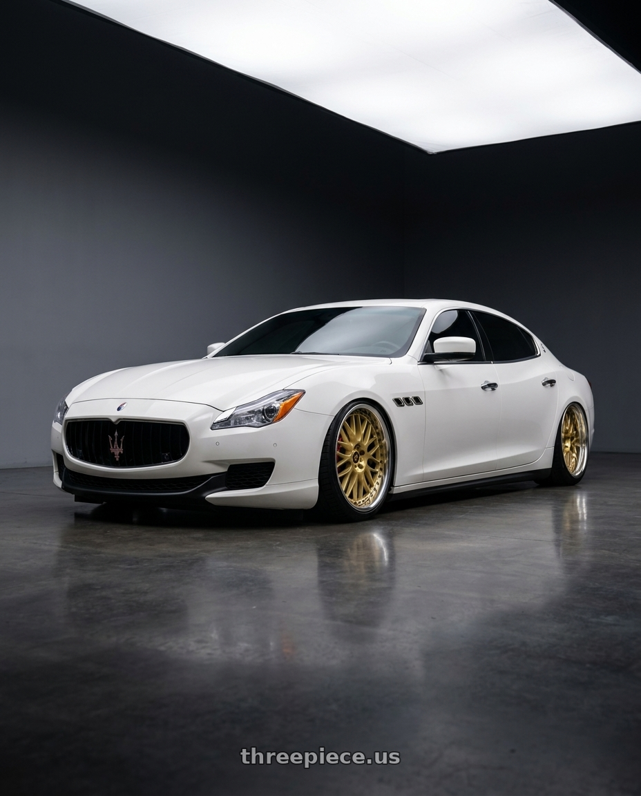 2014 maserati quattroporte gts  with Work Vs-Xx 5x114.3 20x10.5+38 O Disk Gold wheels