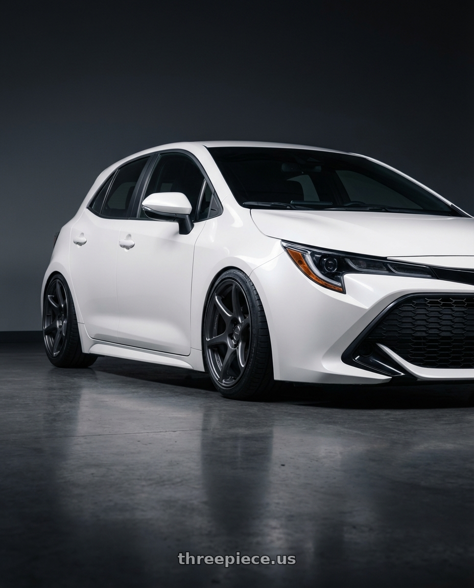 2023 Toyota Corolla Hatchback with Kansei K11G Tandem 5x114.3 18x10.5 12 Gunmetal wheels