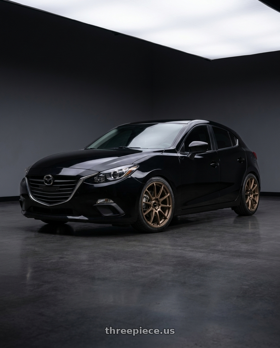 2016 Mazda 3 isport black with Enkei Triumph 5x114.3 18x8.5+38 Matte Bronze wheels