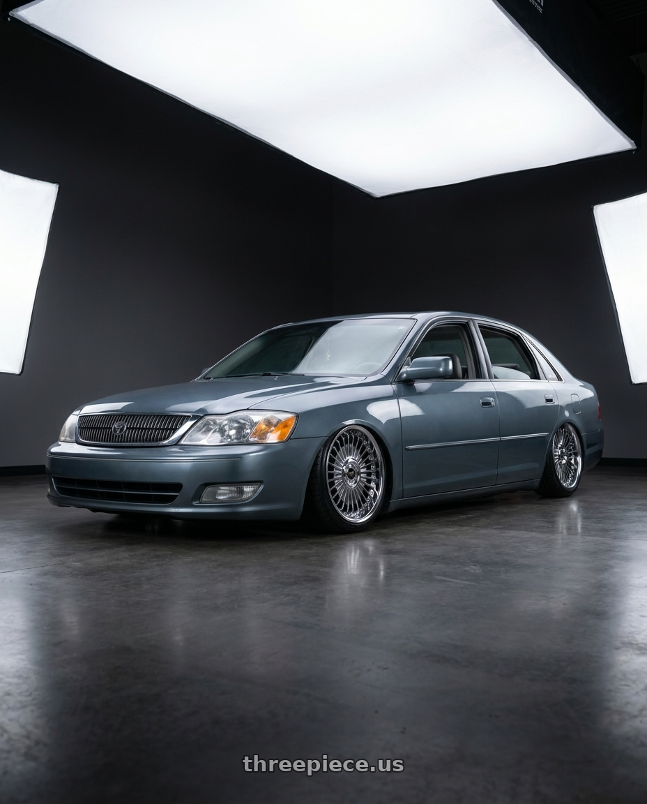 2004 toyota avaloin xls grey blue with Work Emitz Black Polish 5x100 19x7.5 +45 wheels