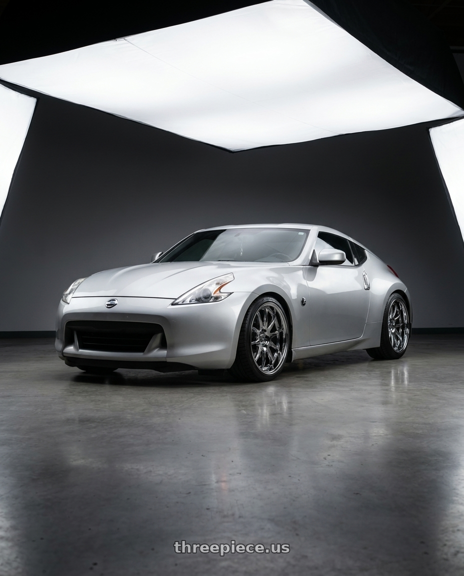 2011 nissan 370z with Aodhan DS02 5x114.3 19x9.5+22 Vacuum Chrome wheels