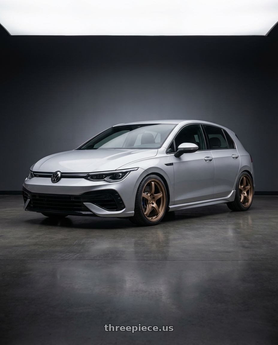 2024 Volkswagen Golf R MK8 with Gram Lights 57CR 5x112 19x9.5+25 Bronze II wheels