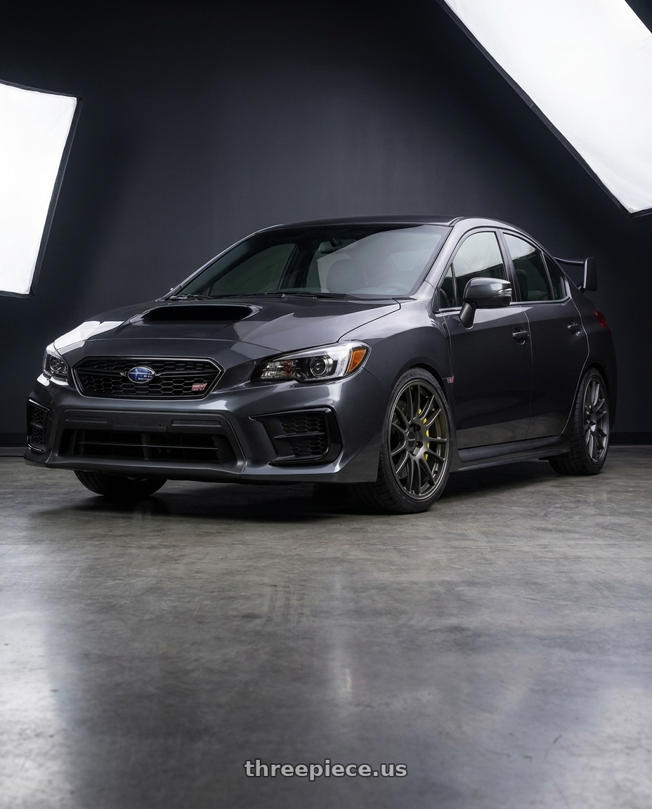 2021 Subaru WRX with Enkei GTC01RR 5x114.3 18x9.5+35 Matte Gunmetallic wheels