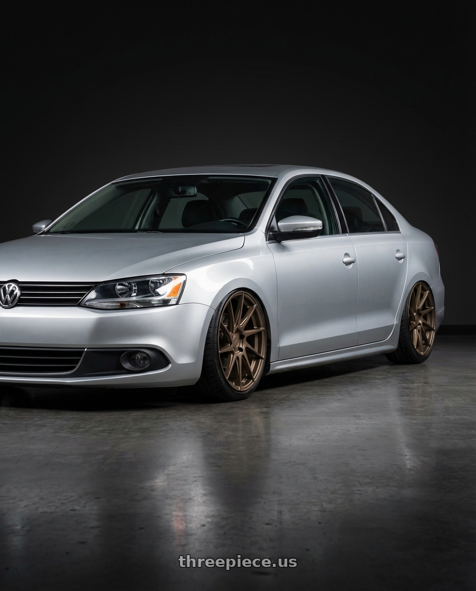 2016 Volkswagen Jetta GLI MK6 with Aodhan AH09 5x112 18x9.5 +35 Matte Bronze wheels