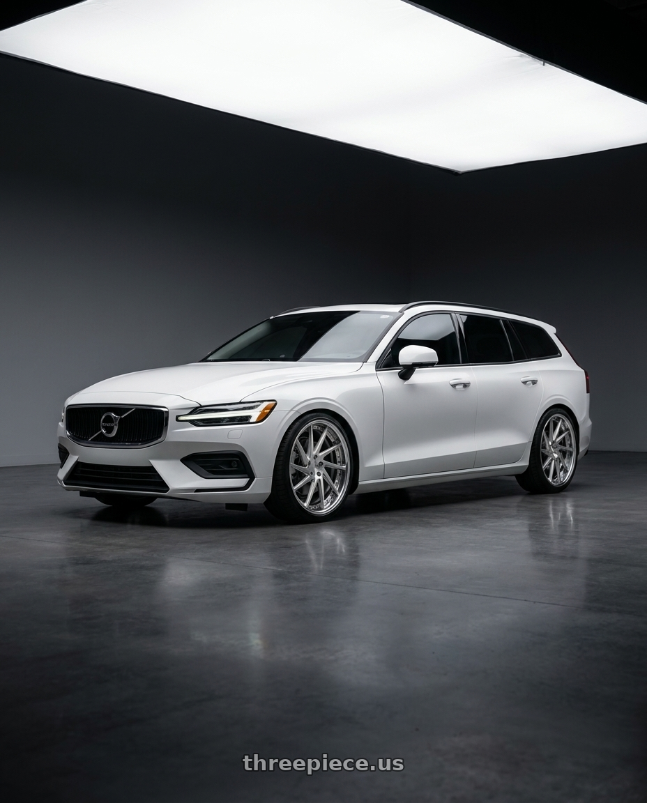 2020 Volvo V60 Momentum  with Work Gnosis Cvs 5x108 21x8.5+45 A Disk Composite Buffed And Brushed wheels