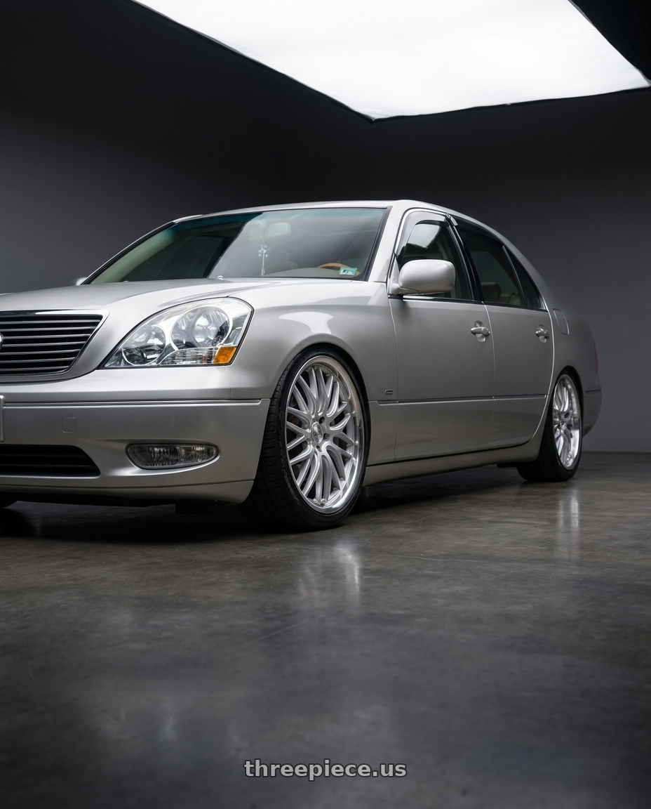 2001 Lexus LS430 with V�xx Masi 5x112 19x8.5+35 Silver Mirror Mach Lip wheels