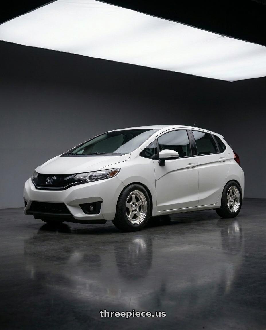 2016 Honda fit ex with Work Meister Cr01 4x100 15x6.5+39 O Disk Bright Buff Finish wheels