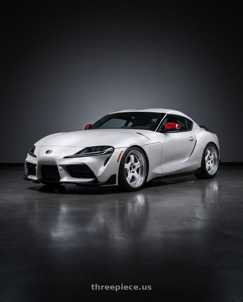 2026 toyota GR Supra matte with Work Meister S1 3P 5x112 19x8.5+31 L Disk White wheels