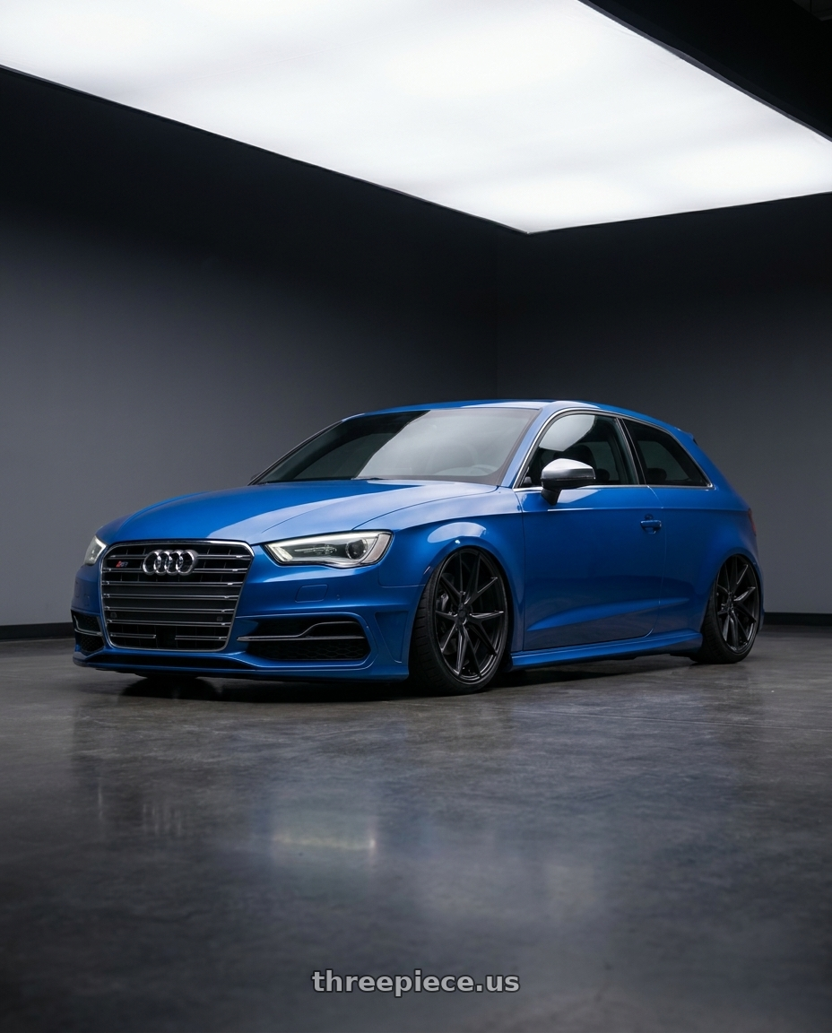 2019 Audi S3 8V with Niche 1PC M117 MISANO 5X112 19X8.5 +34 MATTE BLACK wheels