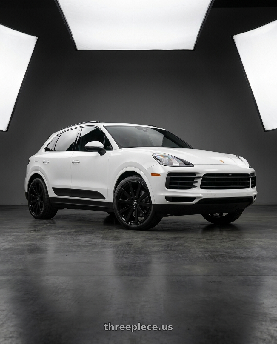 2020 Porsche cayenne with VELOCITY 12 5X114.3 22x8 +38 FULL BLACK wheels