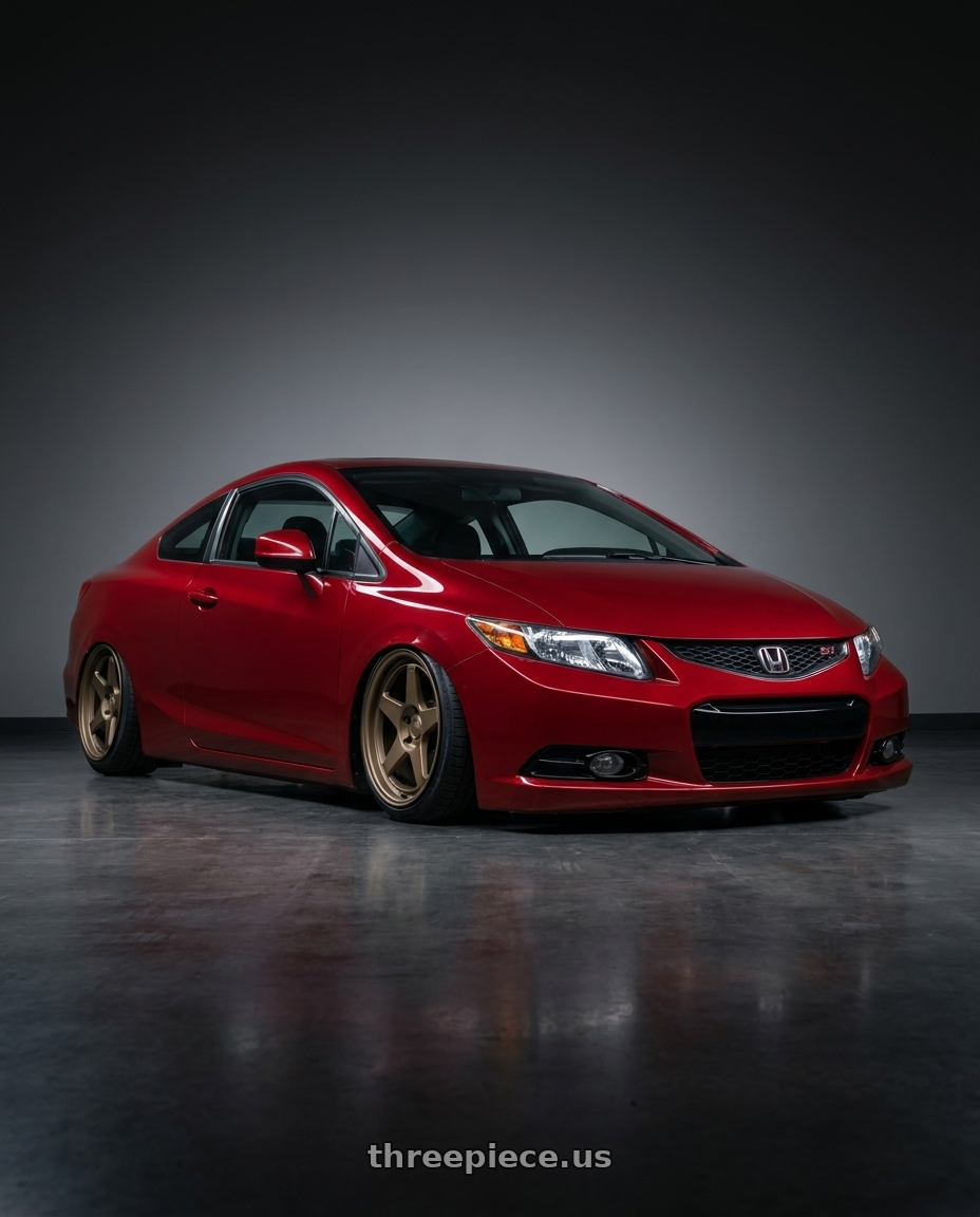 2011 Honda Civic Si with Kansei K12B KNP 5x114.3 18x9.5 22 Bronze wheels