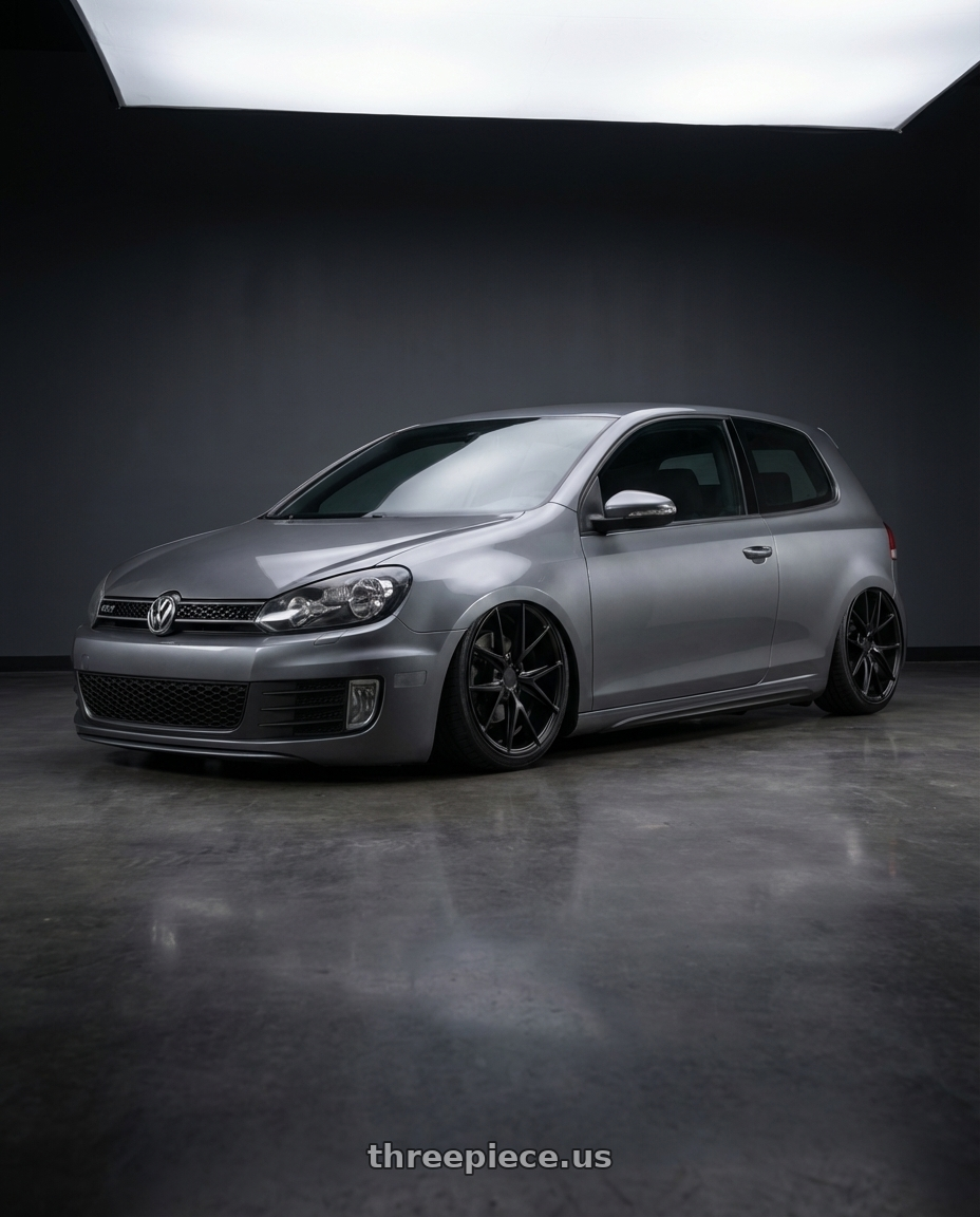 2013 Volkswagen GTI MK6 with Niche 1PC M117 MISANO 5X112 18X9.5 +48 MATTE BLACK wheels