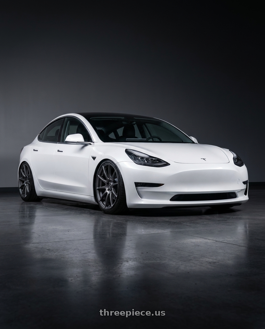 2023 Tesla Model 3 with Forgestar CF10 5x114.3 19x10 +42 Gloss Anthracite wheels