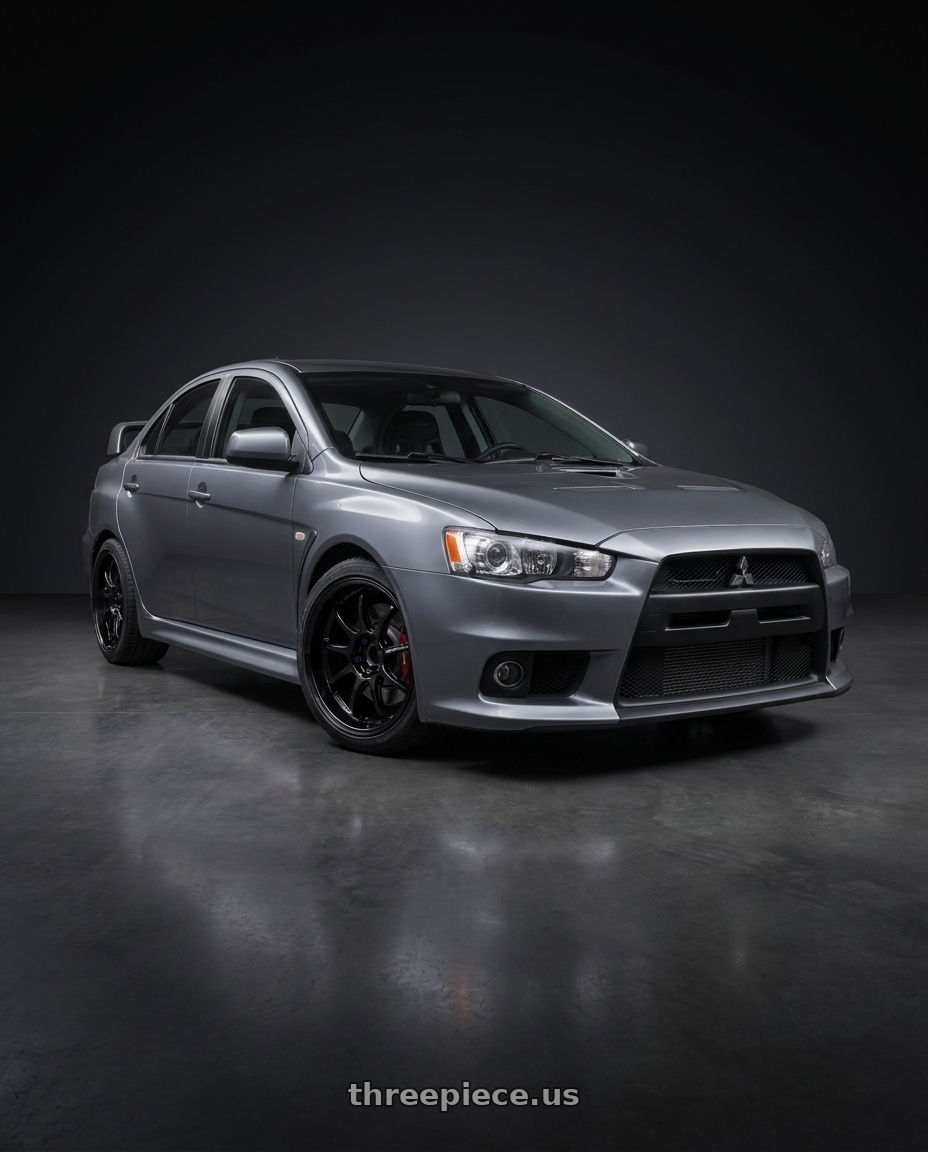 2015 Mitsubishi lancer evolution with Work Emotion D9r 5x114.3 18x9.5 +12 Black wheels