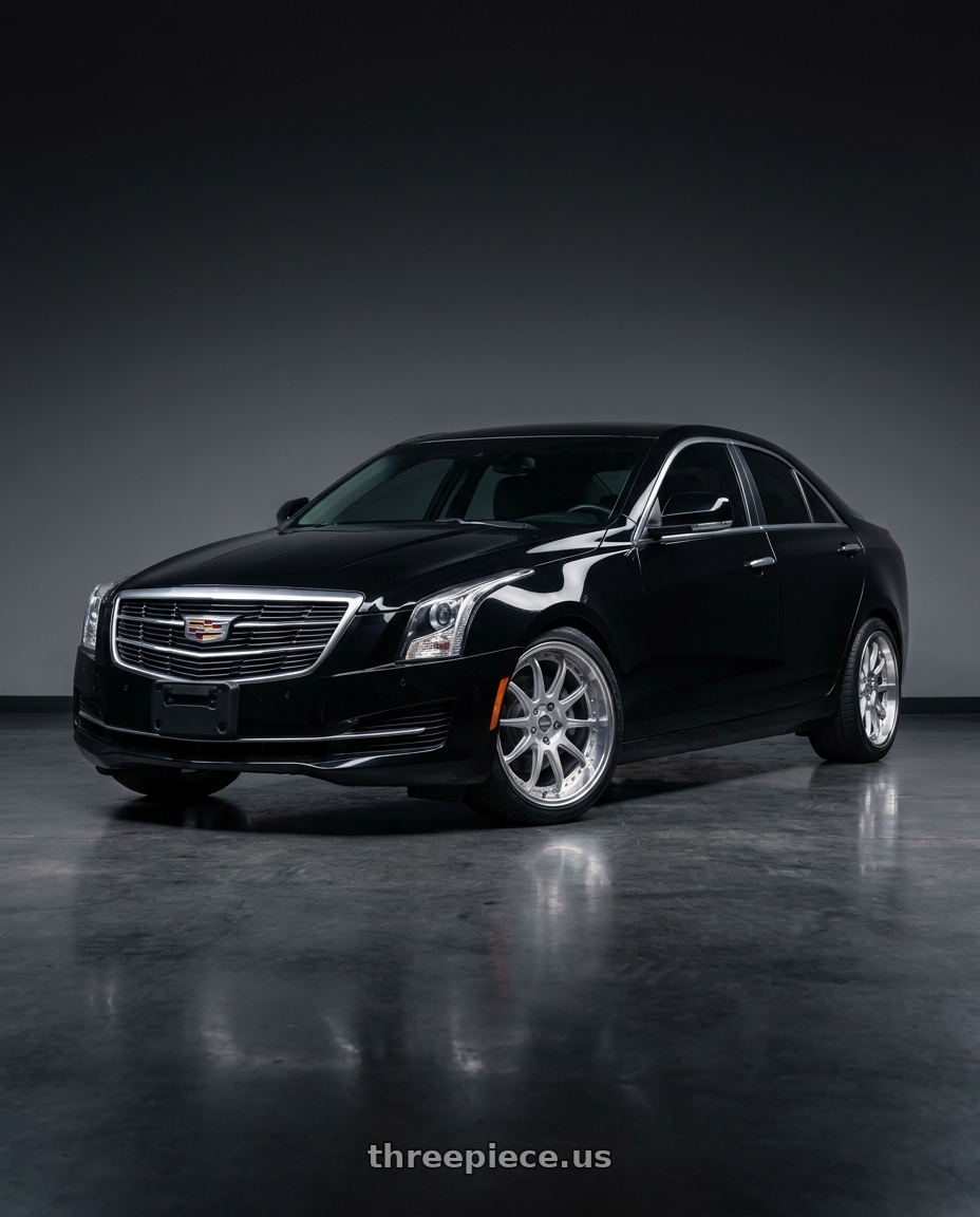 2014 Cadillac ATS Luxury with ESR Wheels CS12 5x115 19x8.5 +35 Hyper Silver wheels