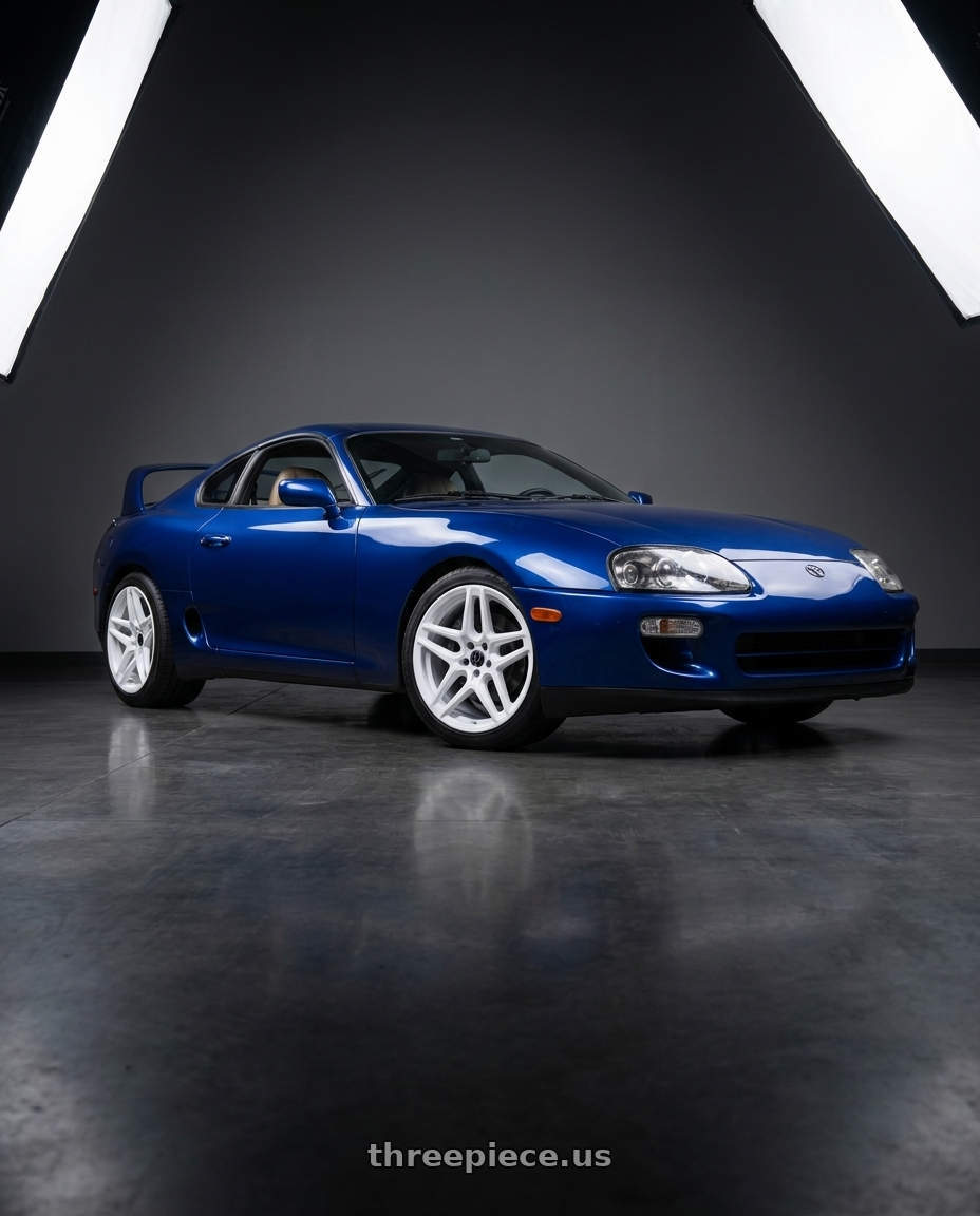 1997 Toyota Supra with Heritage Wheel EBISU MonoC 5x114.3 18x9.5+38 White wheels