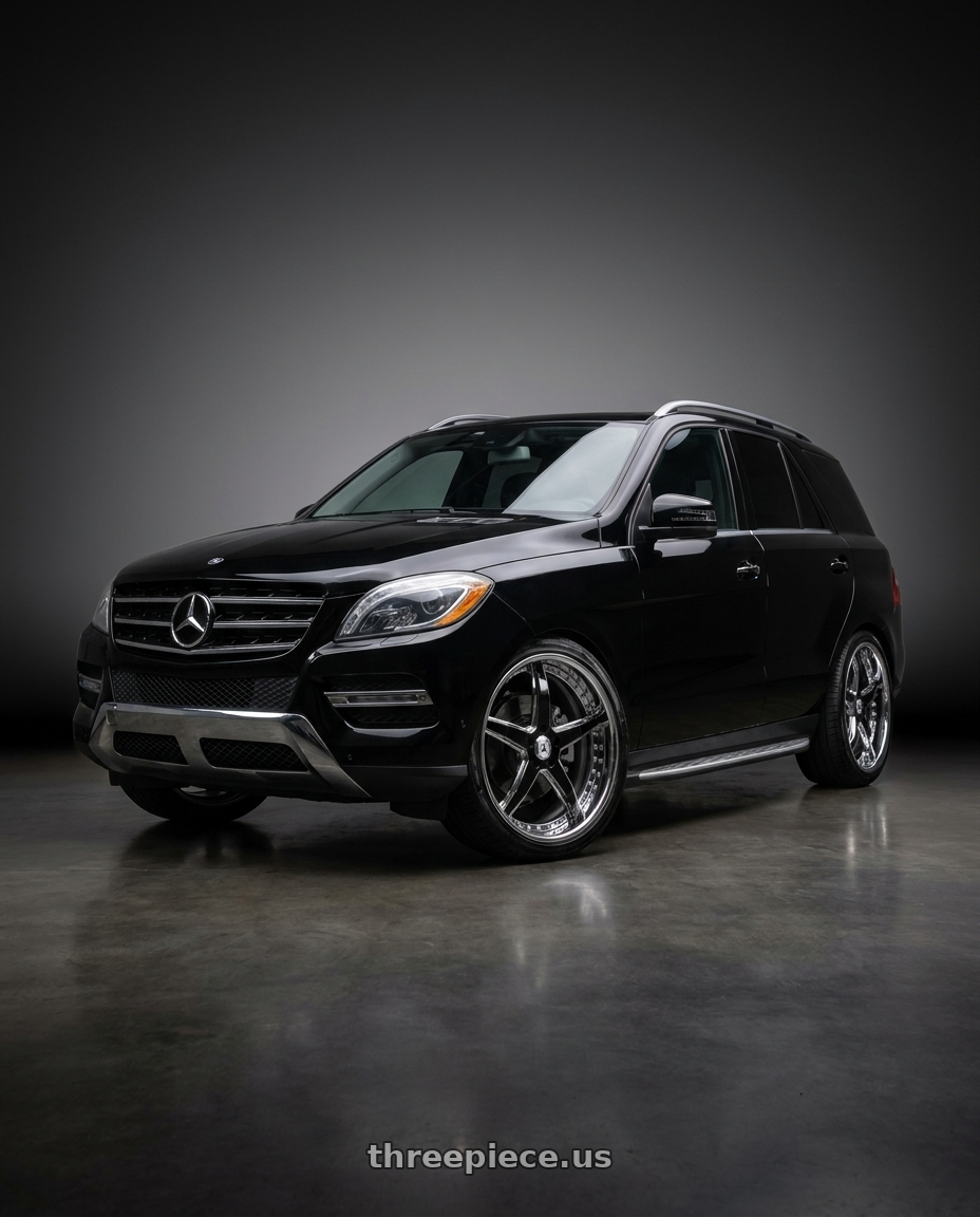 2014 Mercedes ML550 with Asanti Forged AF157 5x120 22x10 +32 Chrome & Black wheels