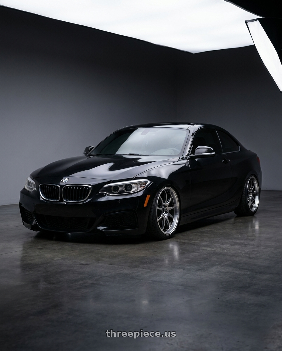 2015 bmw m235i with Work Emotion D9r 5x120 19x8.5 +38 Gt Silver Rim Cut wheels