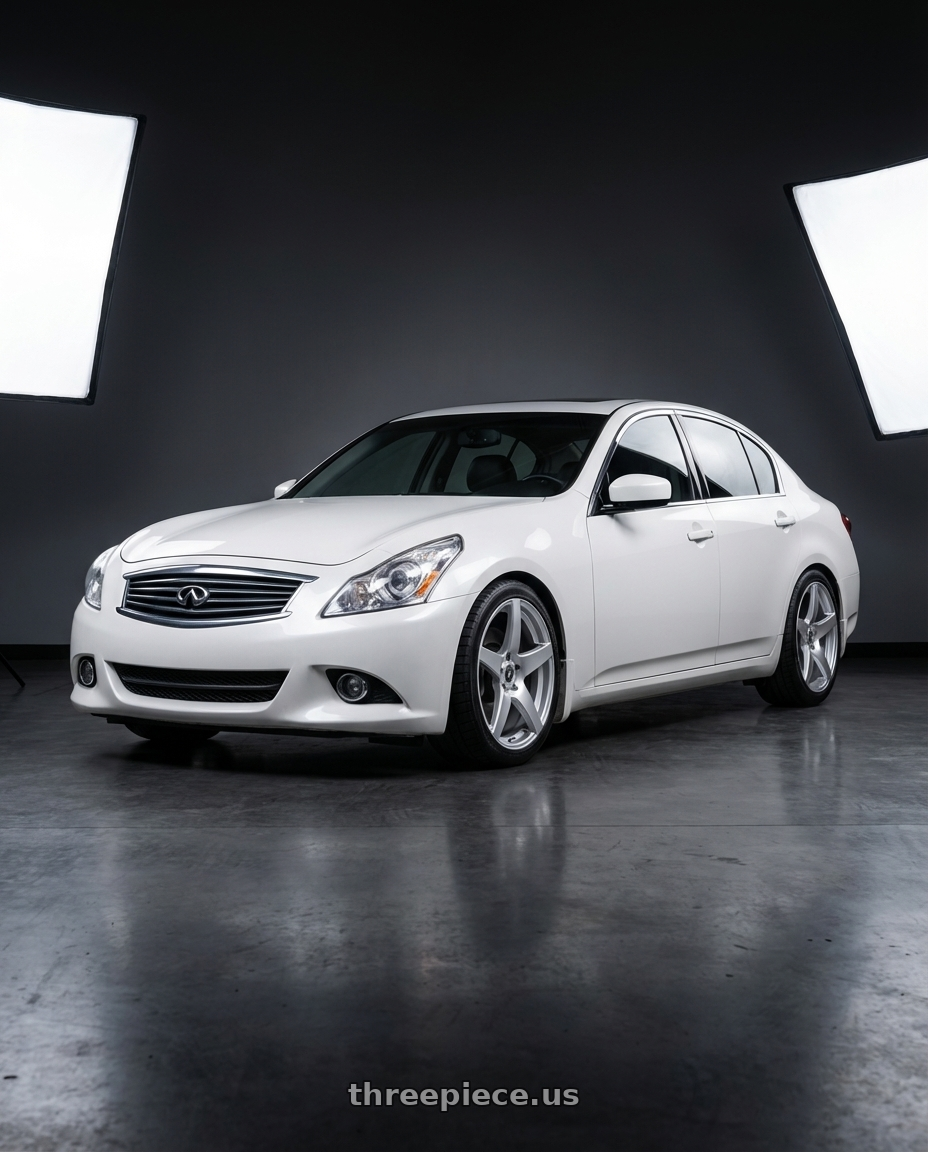 2012 Infiniti G37 with Forgestar CF5 5x114.3 19x9 +35 Gloss Silver wheels