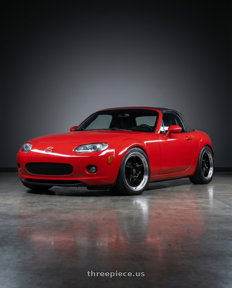2012 Mazda MX-5 Miata NC with Forgestar D5 Drag 5x114.3 17x10 +50 Gloss Black Machined wheels