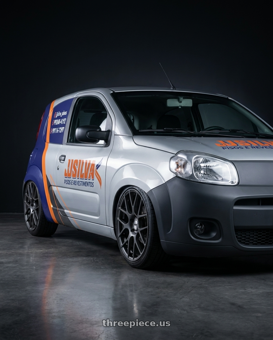 FIAT UNO 2015 2 PORTAS - ADESIVADA. PARACHOQUES CINZA ESCURO with TSW NURBURGRING 5X114.3 17X7.5 +45 MATTE GUNMETAL wheels