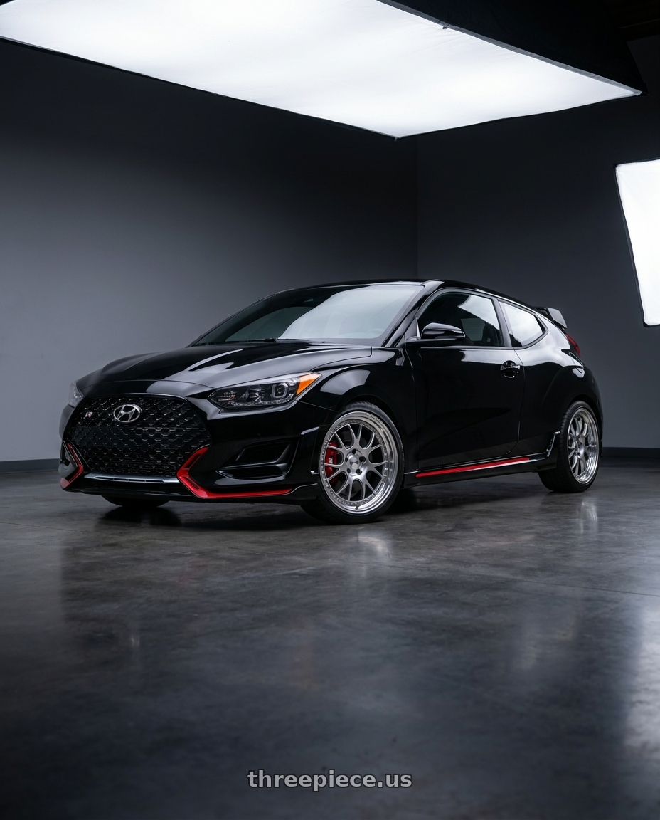 2022 Hyundai Veloster N with SSR Professor MS3 5x114.3 18x8.5+55 SL Disk Titan Silver wheels