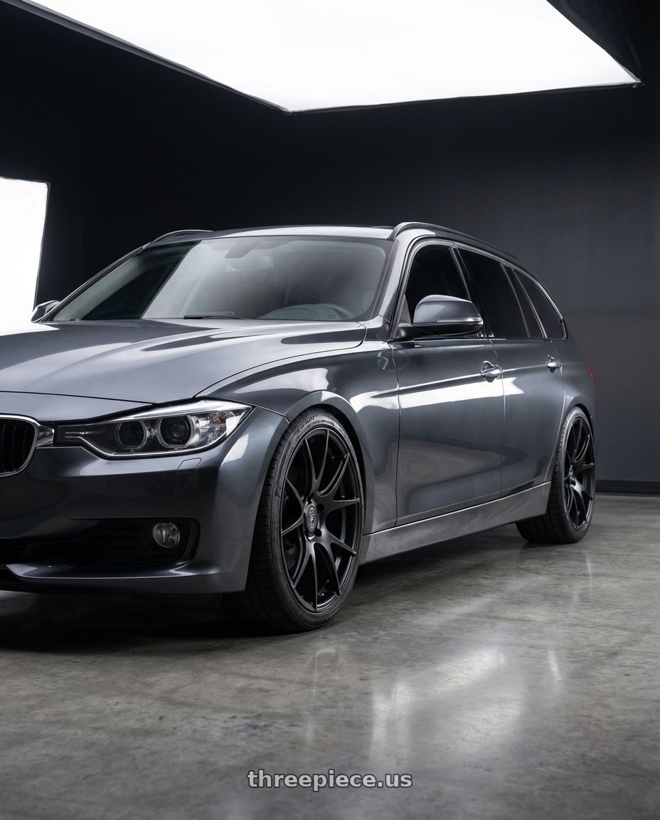 2016 BMW 3 Series F30 with Forgestar CF5V 5x120 19x9 +38 Satin Black wheels