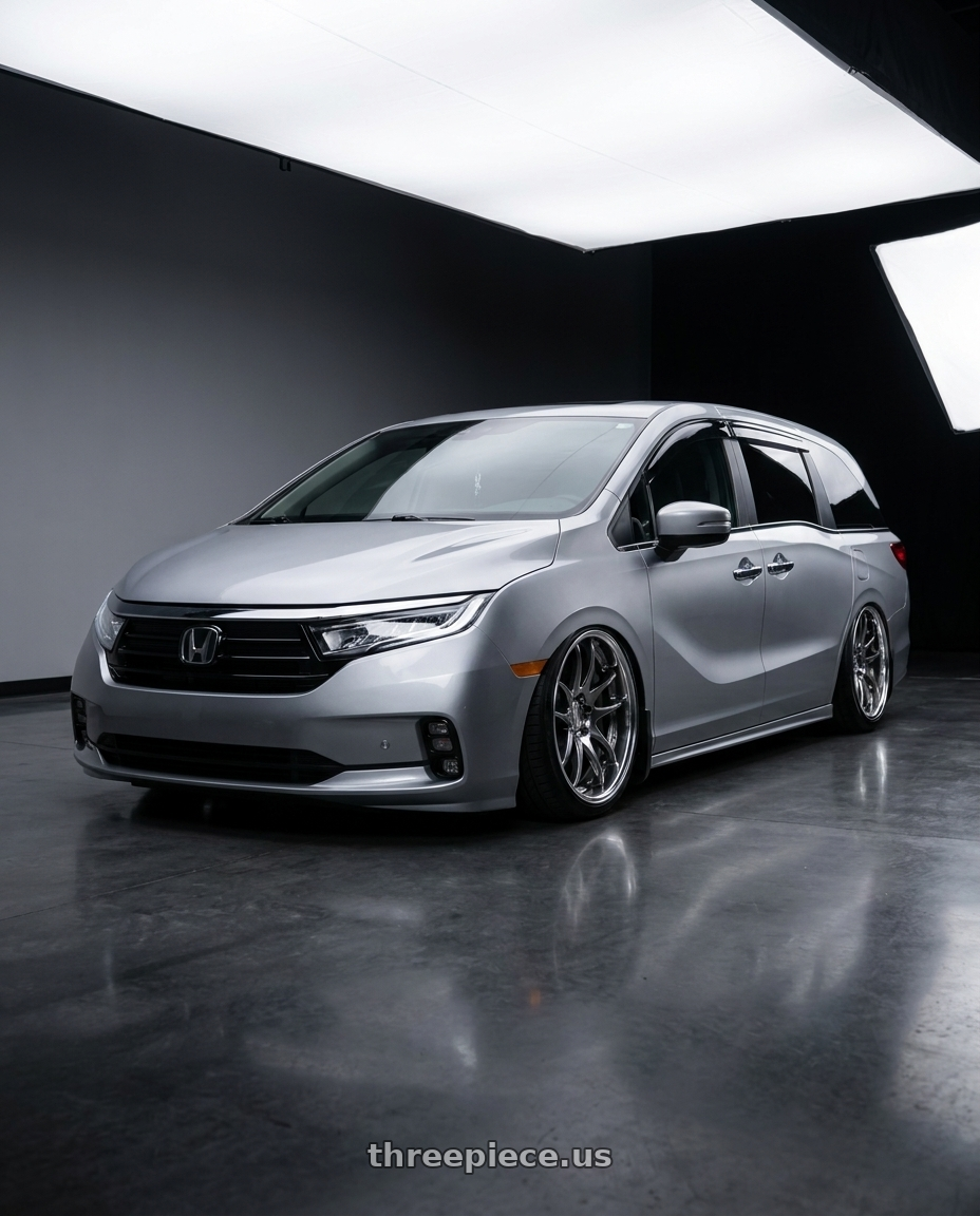 2024 Honda Odyssey with Work Cr 2P 5x120 20x8.0 +38 GT Silver wheels