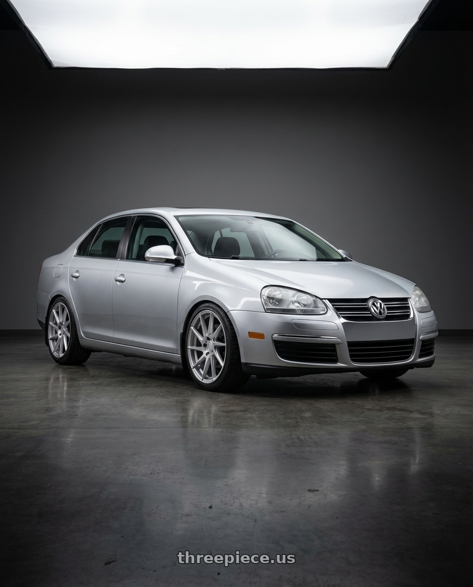 2009 Volkswagen Jetta GLI MK5 with Aodhan AH09 5x112 18x9.5 +35 Gloss Silver Machined Face wheels