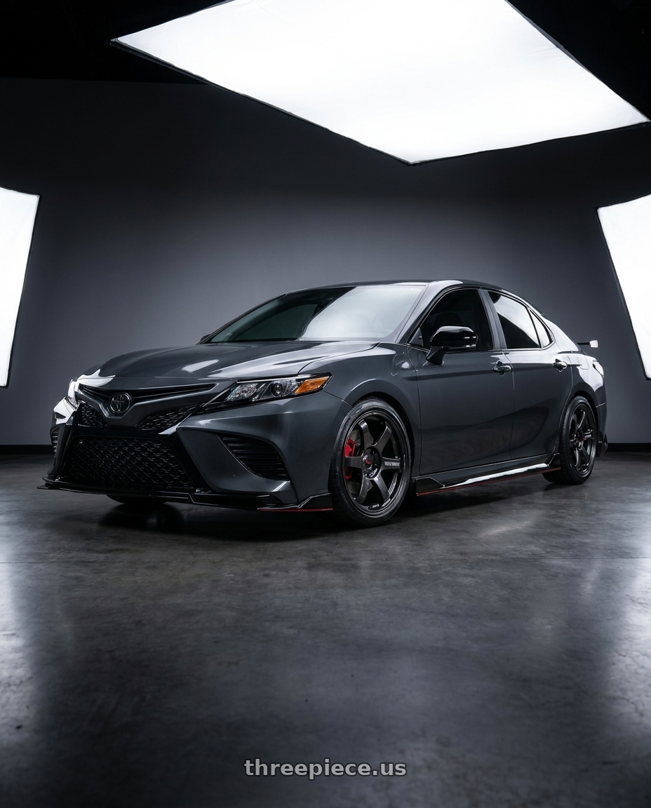 2024 Toyota Camry TRD underground with Volk Racing TE37 SAGA S-PLUS 5x114.3 19x9+35 Shining Black Metal wheels