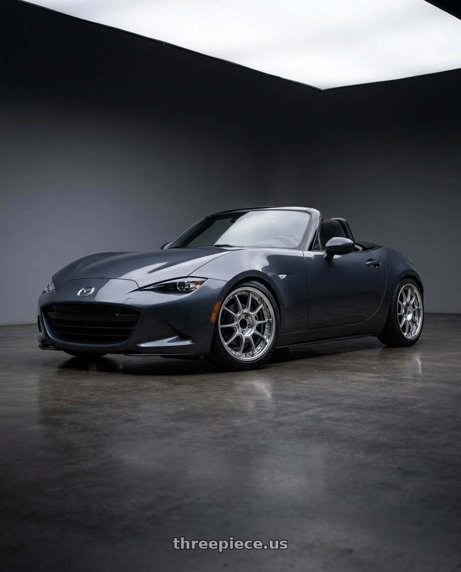 2021 Mazda Mx5  with SSR Professor SP5R 4X100 17X8.5+51 NR Disk High Bright Silver wheels