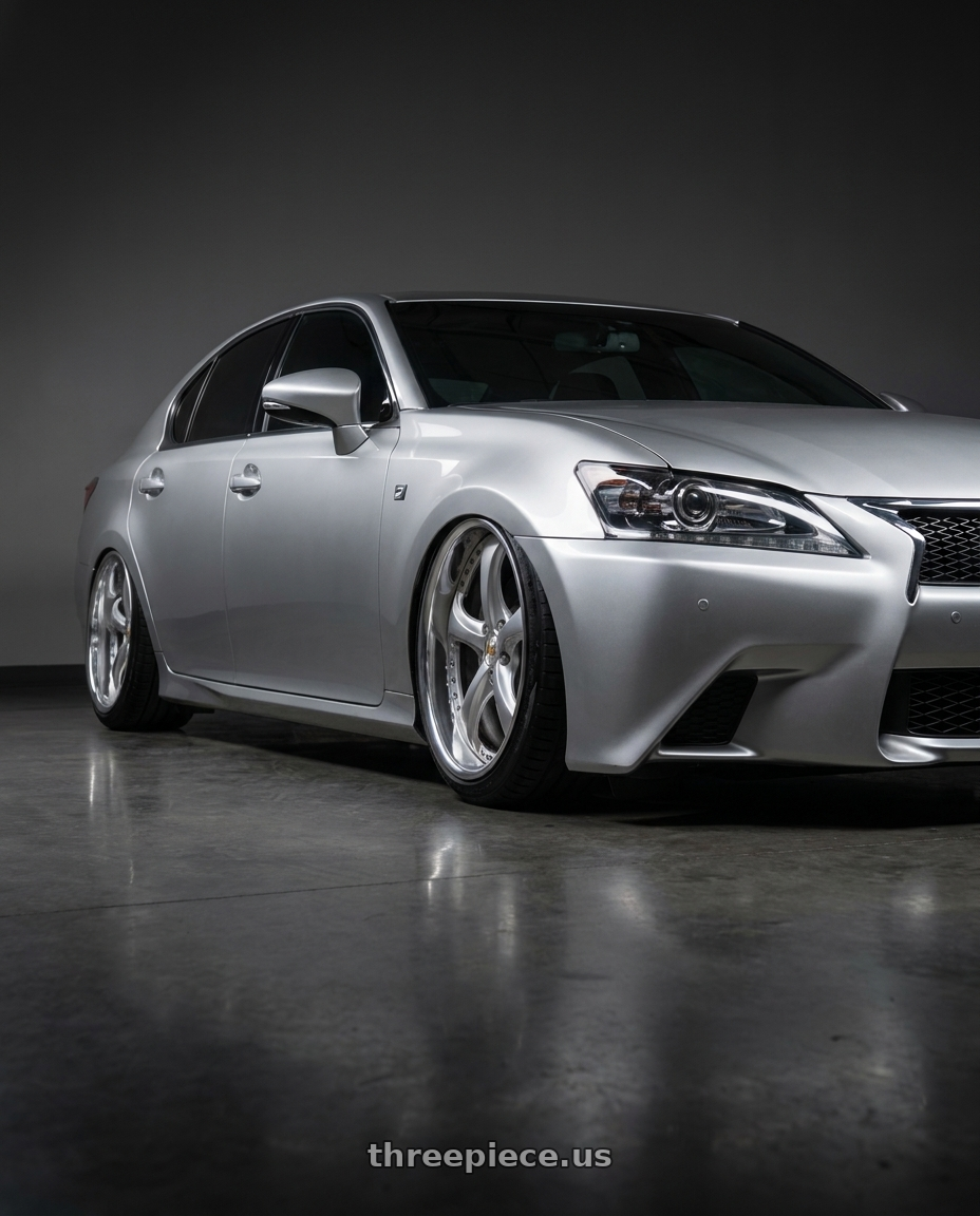 2015 Lexus gs350 with Work Wheels VS-KF 5x115 20x13.5+1 Light Grey Silver R Disk FULL REVERSE wheels