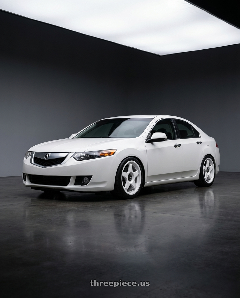 2013 Acura TSX with fifteen52 CHICANE 5x114.3 / 5x100 18x8.5 +35 RALLY WHITE (GLOSS WHITE) wheels