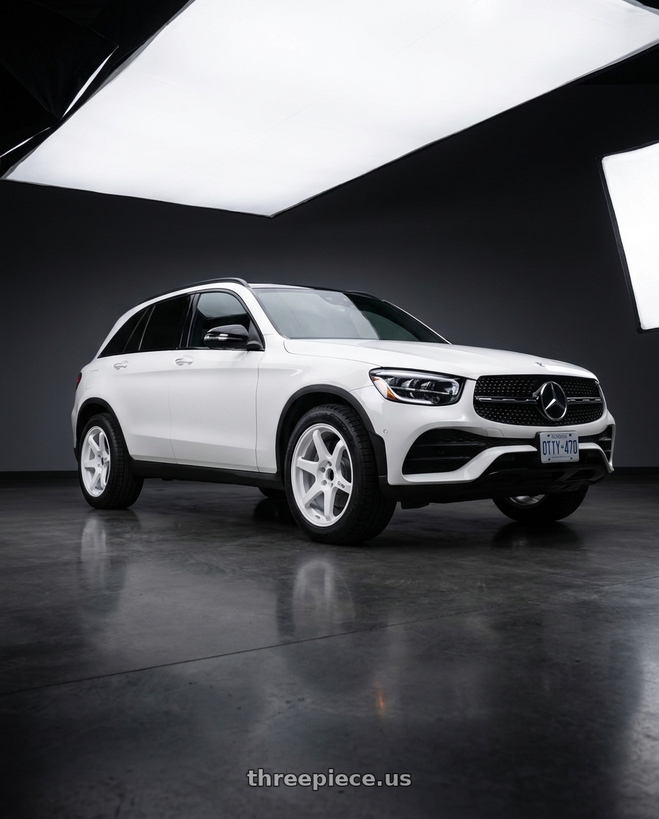 2022 Mercedes Glc300 with Enkei T6R 5x114.3 18x9.5+38 Vanquish White wheels