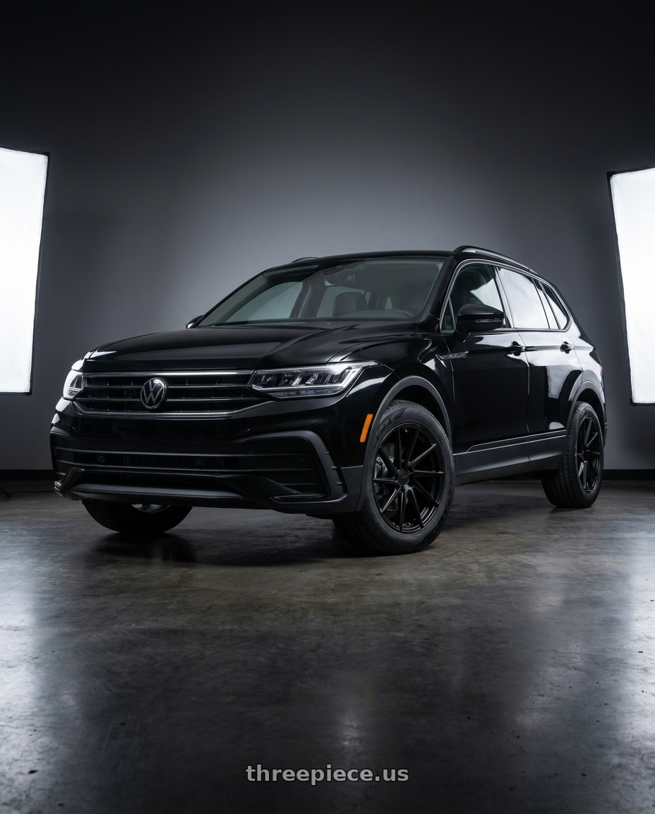 2022 Volkswagen Tiguan s with TSW WATKINS 5X112 20X10 +40 DOUBLE BLACK - MATTE BLACK W/ GLOSS BLACK FACE wheels