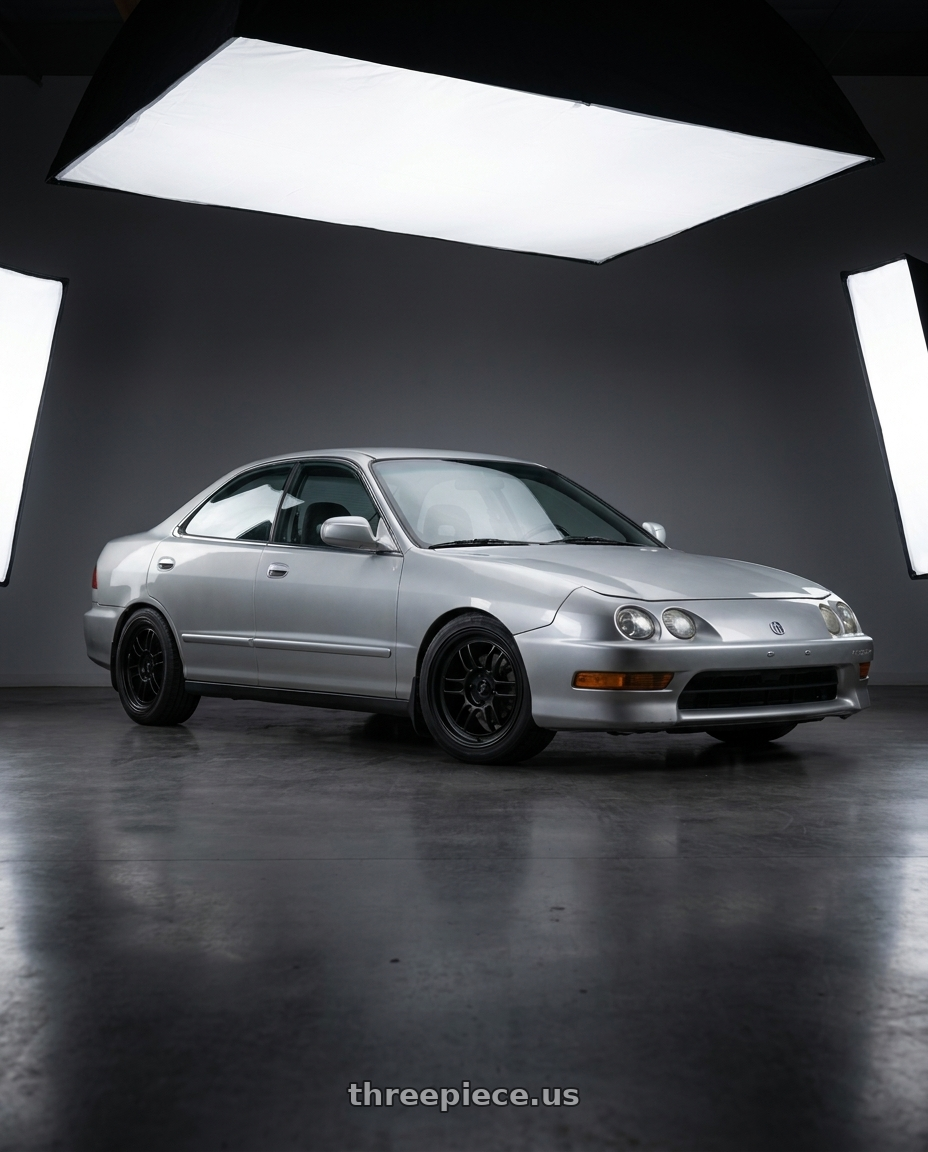 1998 Acura Integra with Enkei RPF1 4x100 16x7+43 Black wheels