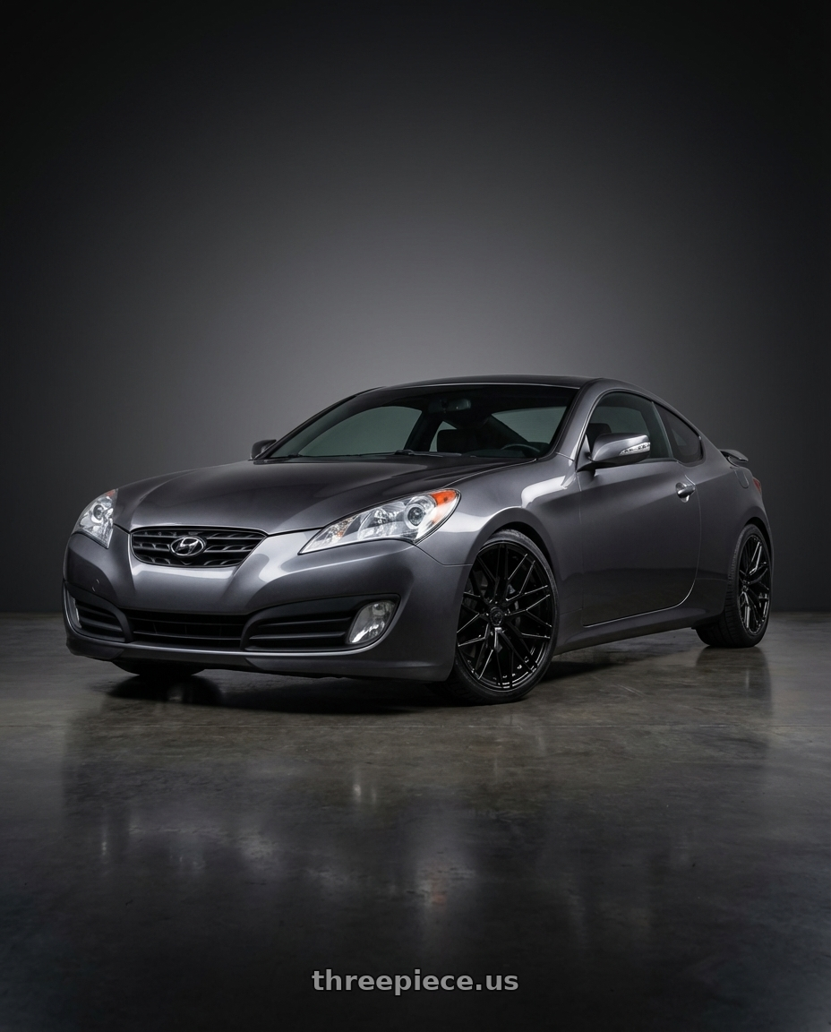 2014 Hyundai Genesis Coupe with Avant Garde Wheels M520R 5X114.3 19x8.5 +35 Gloss Black wheels