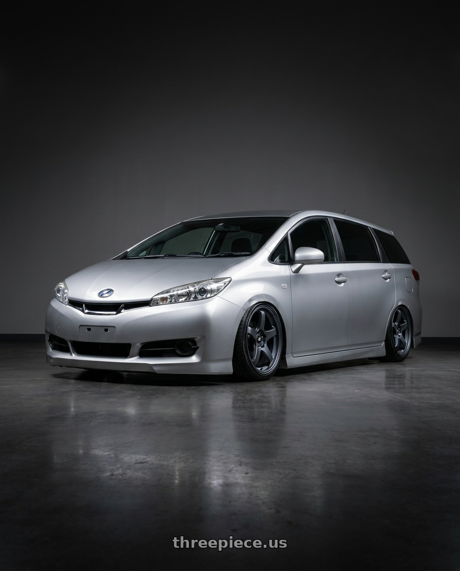 2010 Toyota wish with MST Wheels CR 5X114.3 18X8.5 +35 Matte Gunmetal wheels
