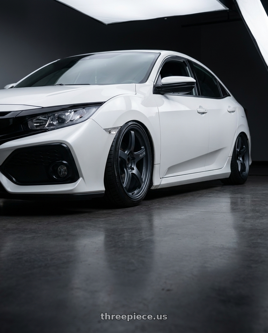 2019 Honda Civic with Gram Lights 57CR 5x114.3 19x9.5+25 Gunblue II wheels