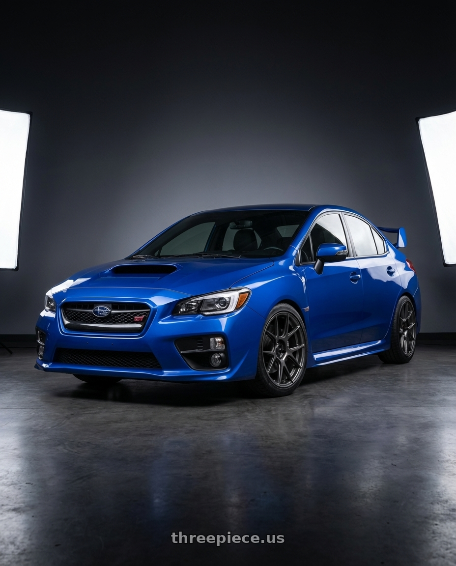 2018 Subaru WRX STI with Konig Ampliform 5x114.3 18x8.5+45 Dark Metallic Graphite wheels