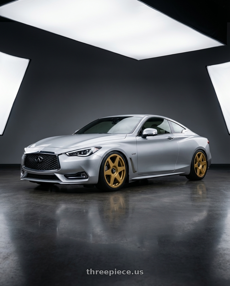 2020 Infiniti Q60 with fifteen52 TARMAC EVO 5x114.3 / 5x120 19x8.5 +35 GOLD (GLOSS GOLD) wheels