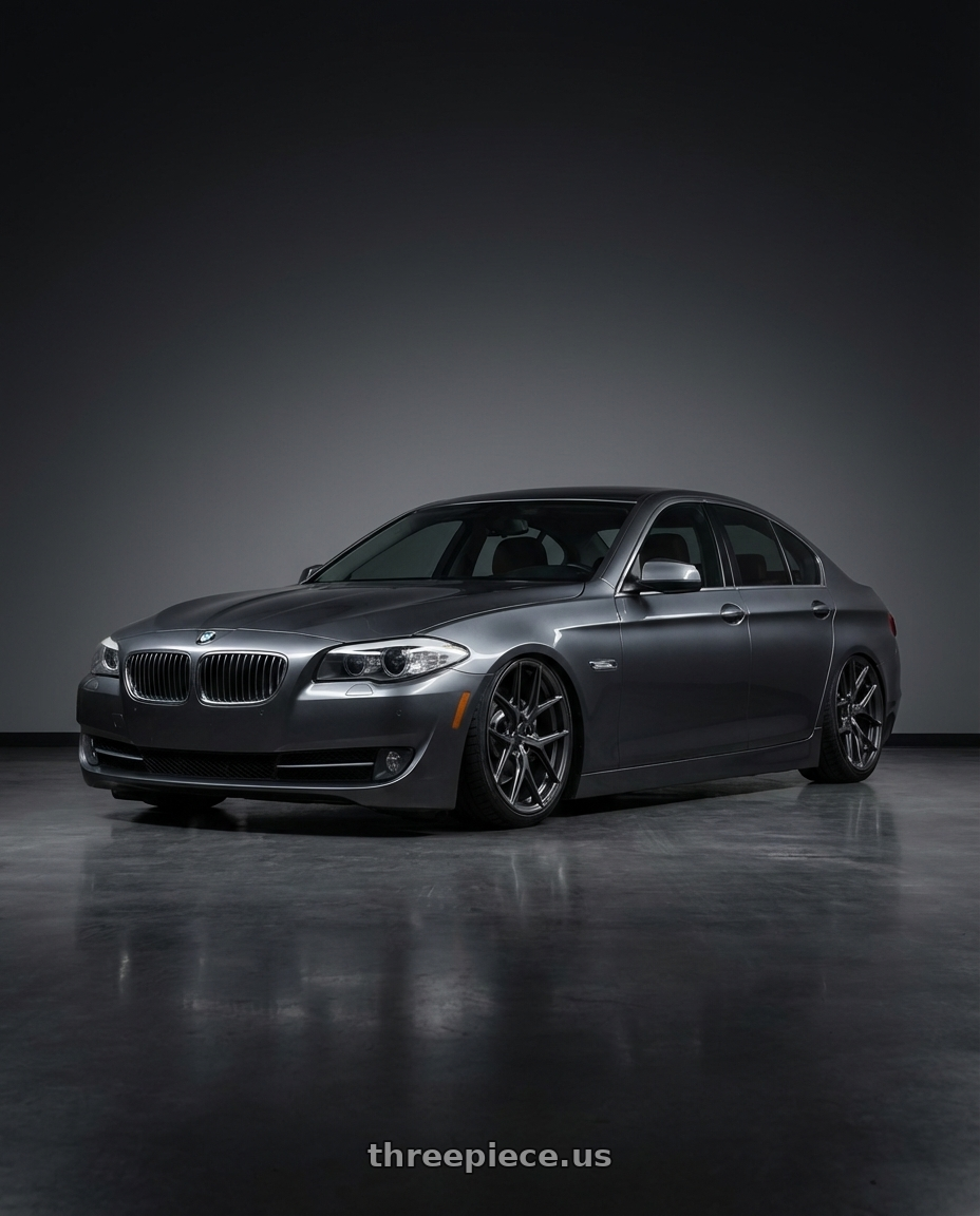 2016 BMW 5 Series F10 with Vossen HF-5 20x9 / 5x120 / ET35 / Flat Face / 72.56 - Matte Gunmetal Wheel - HF5-0B02 wheels