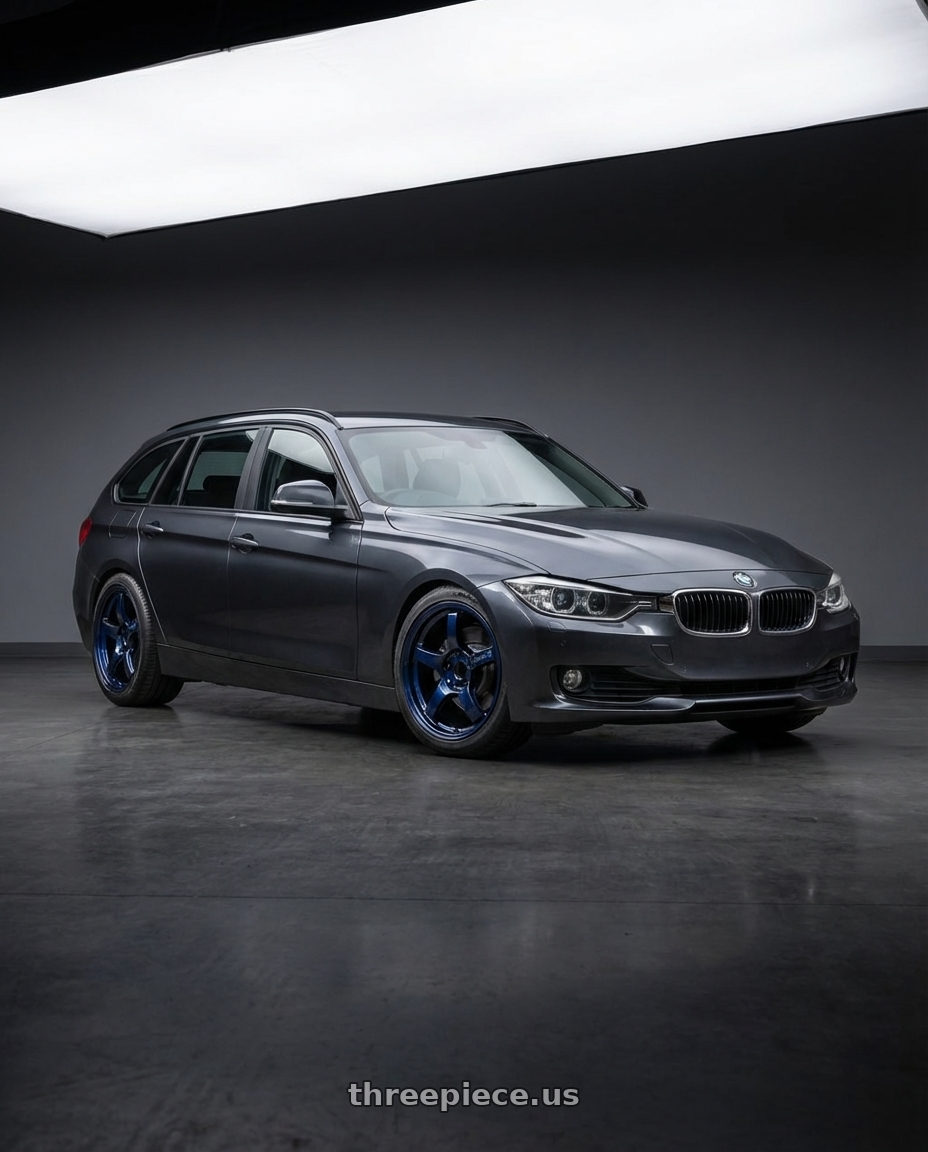 2016 BMW 3 Series F30 with Gram Lights 57CR 5x120 19x9.5+35 Eternal Blue Pearl wheels
