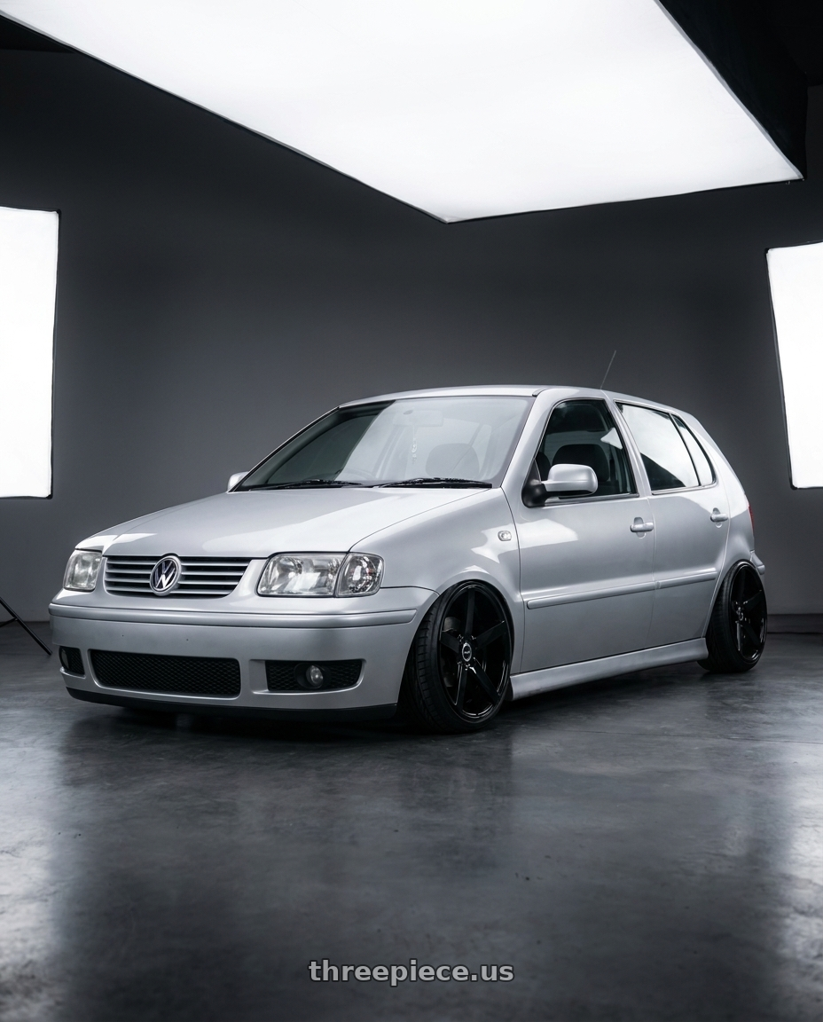 2000 Volkswagen Polo 1 4 with Strada Perfetto 5x110/5x114.3 16x7.5 +35 Gloss Black wheels
