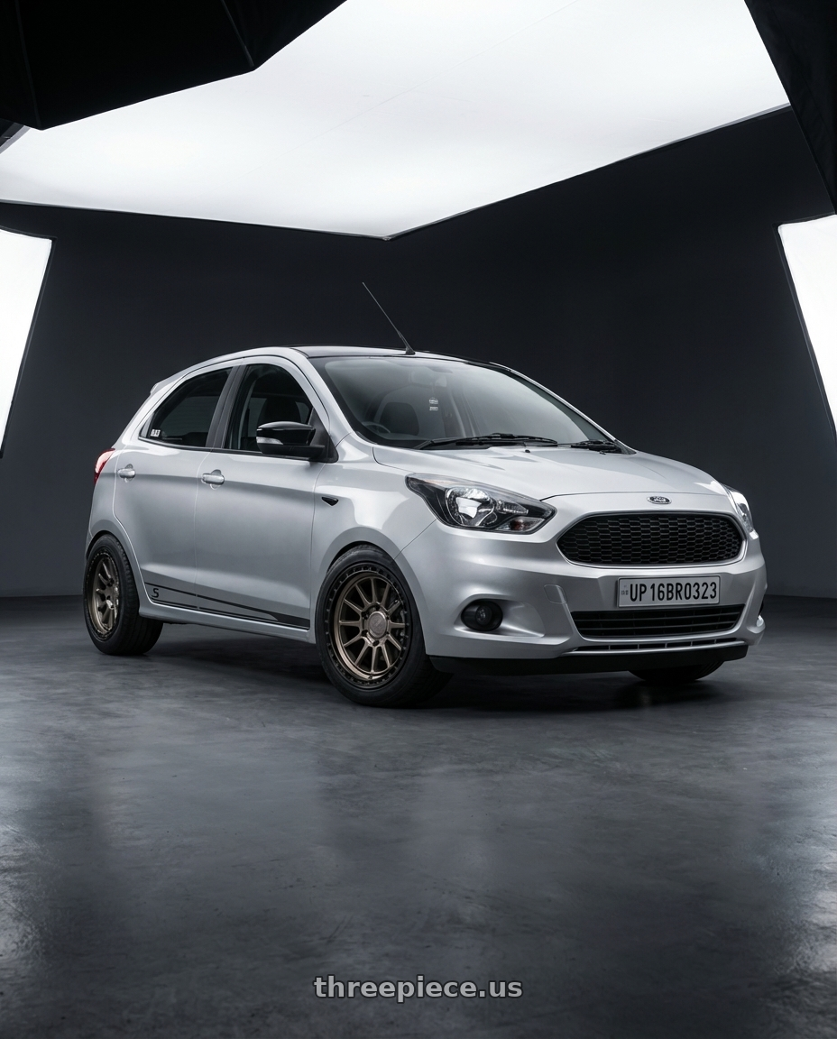 2017 Ford Figo TDCi Ingot Silver with fifteen52 RANGE HD 5x127 17x8.5 +0 MAGNESIUM GREY (SATIN BRONZE/SATIN BLACK RING) wheels