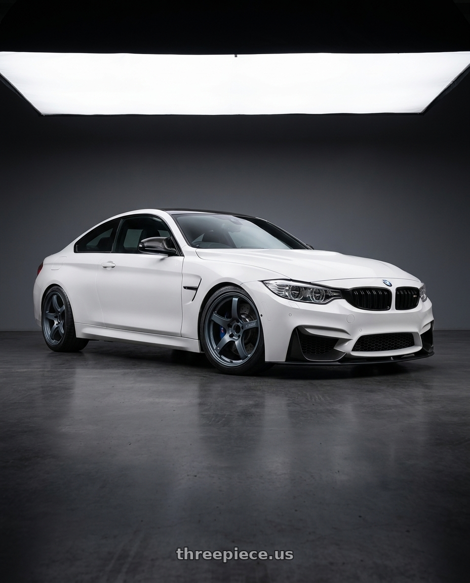 2018 BMW M4 F82 with Gram Lights 57CR 5x120 19x8.5+35 Gunblue II wheels