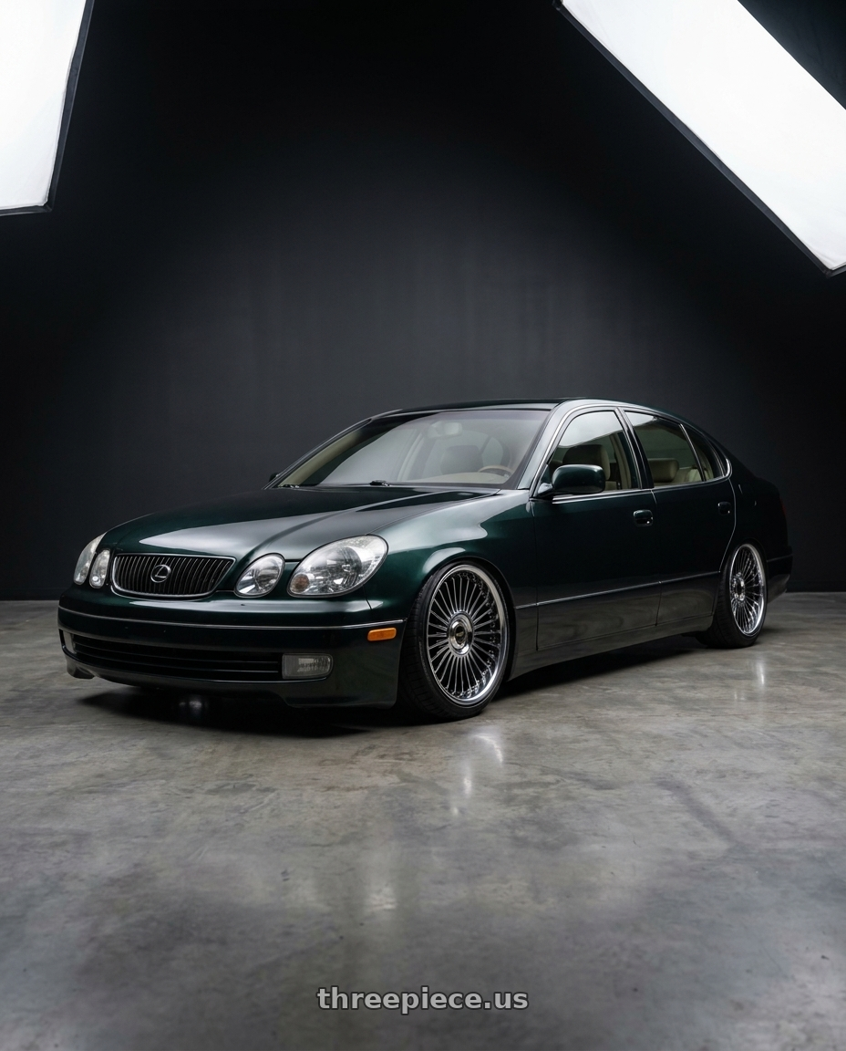 2002 Lexus GS430 with Work Emitz Black Polish 5x100 19x9.0 +22 wheels